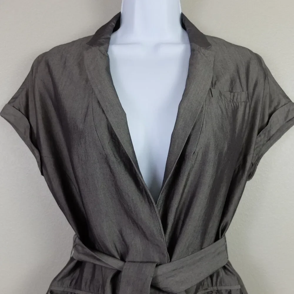 Banana Republic Gray Tie-Front Tuxedo Vest Size 2